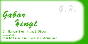 gabor hingl business card