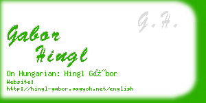 gabor hingl business card